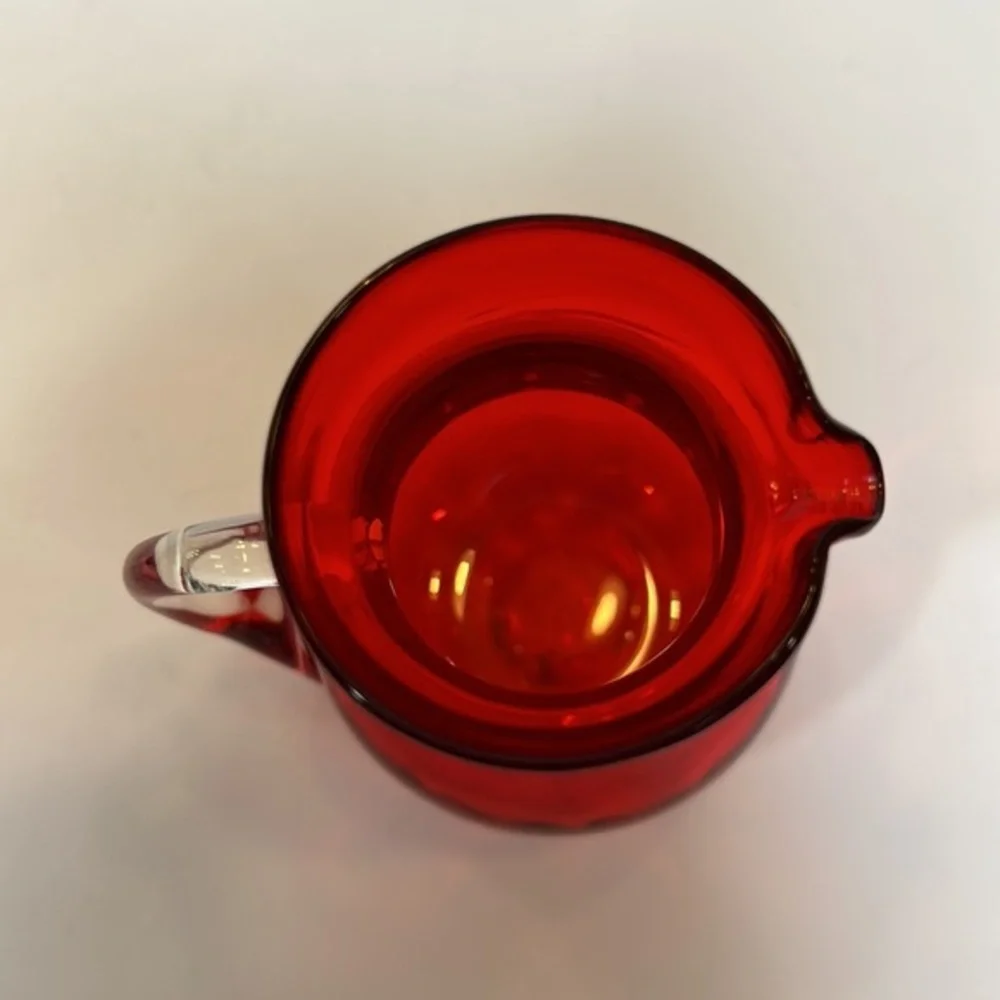 Hand Blown Red Mini Pitcher - Picture 3 of 6